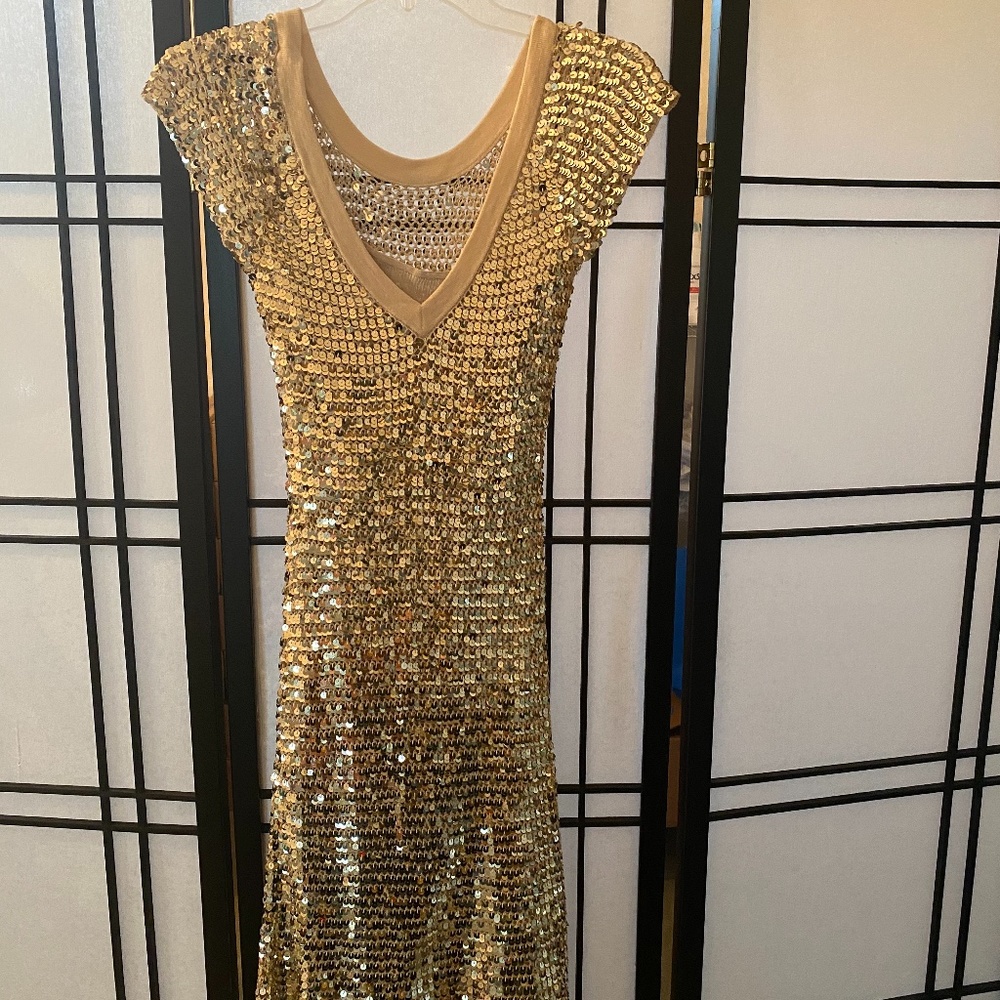 Michael Kors gold sequin dress